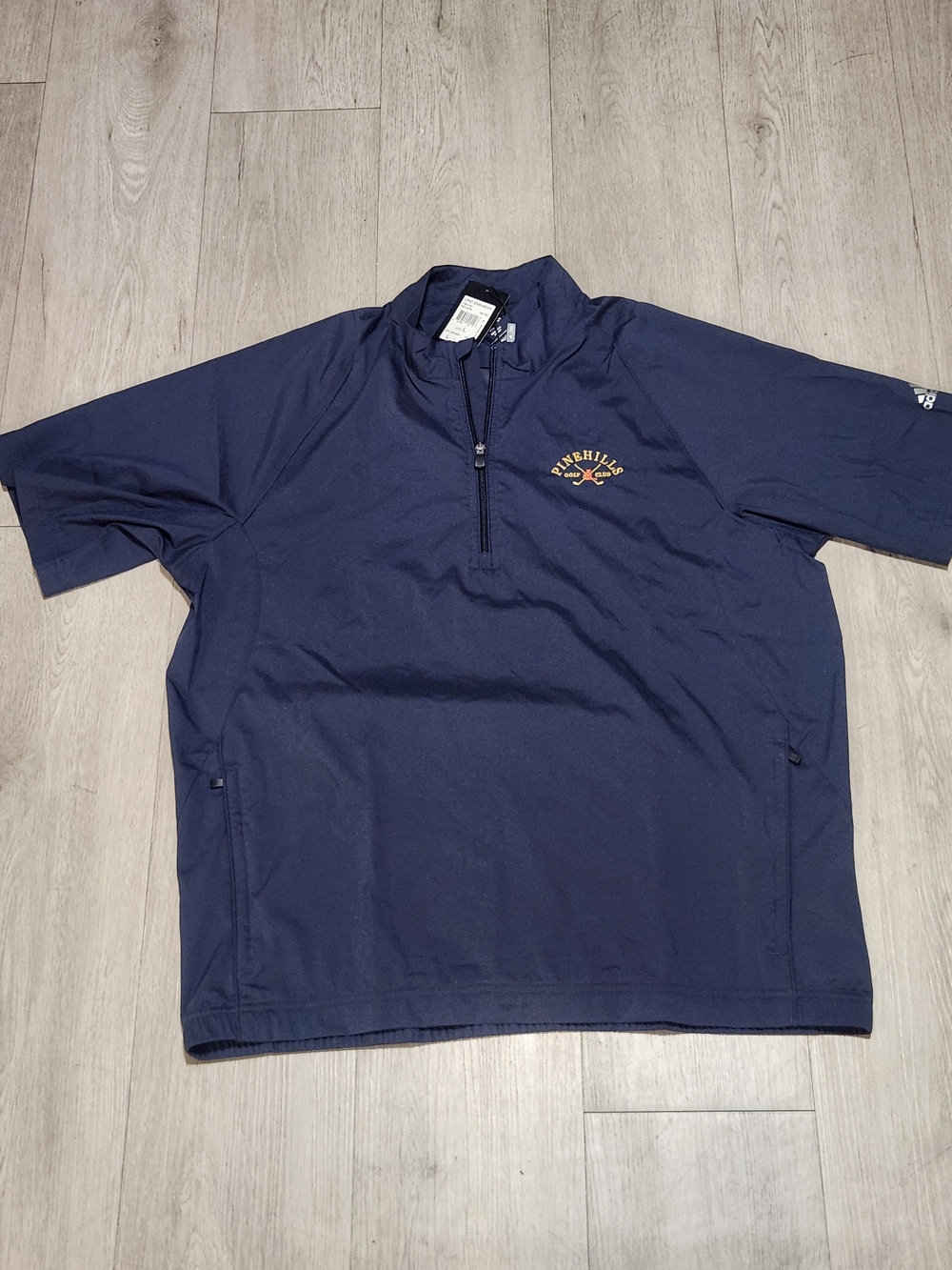 NWT Adidas ClimaProof Pinehills Golf Club Navy 1/4 Zip Pullover